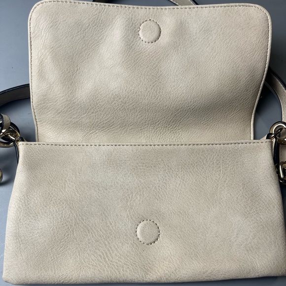 Simply Noelle Crossbody Hand Bag Purse Adjustable Strap Tan Zipper Front Pocket - Picture 4 of 6